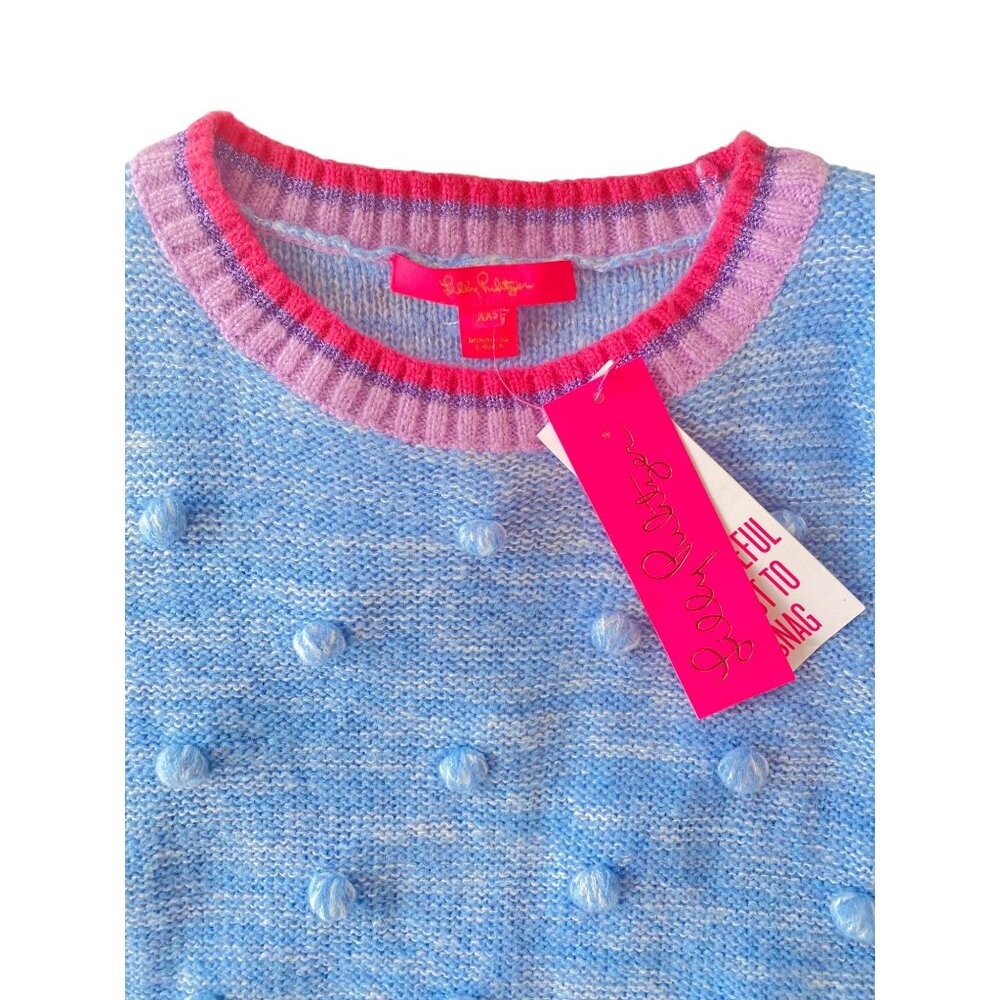 NWT Lilly Pulitzer $168 Verna Sweater W’s XXS Blue Pink - Picture 15 of 17